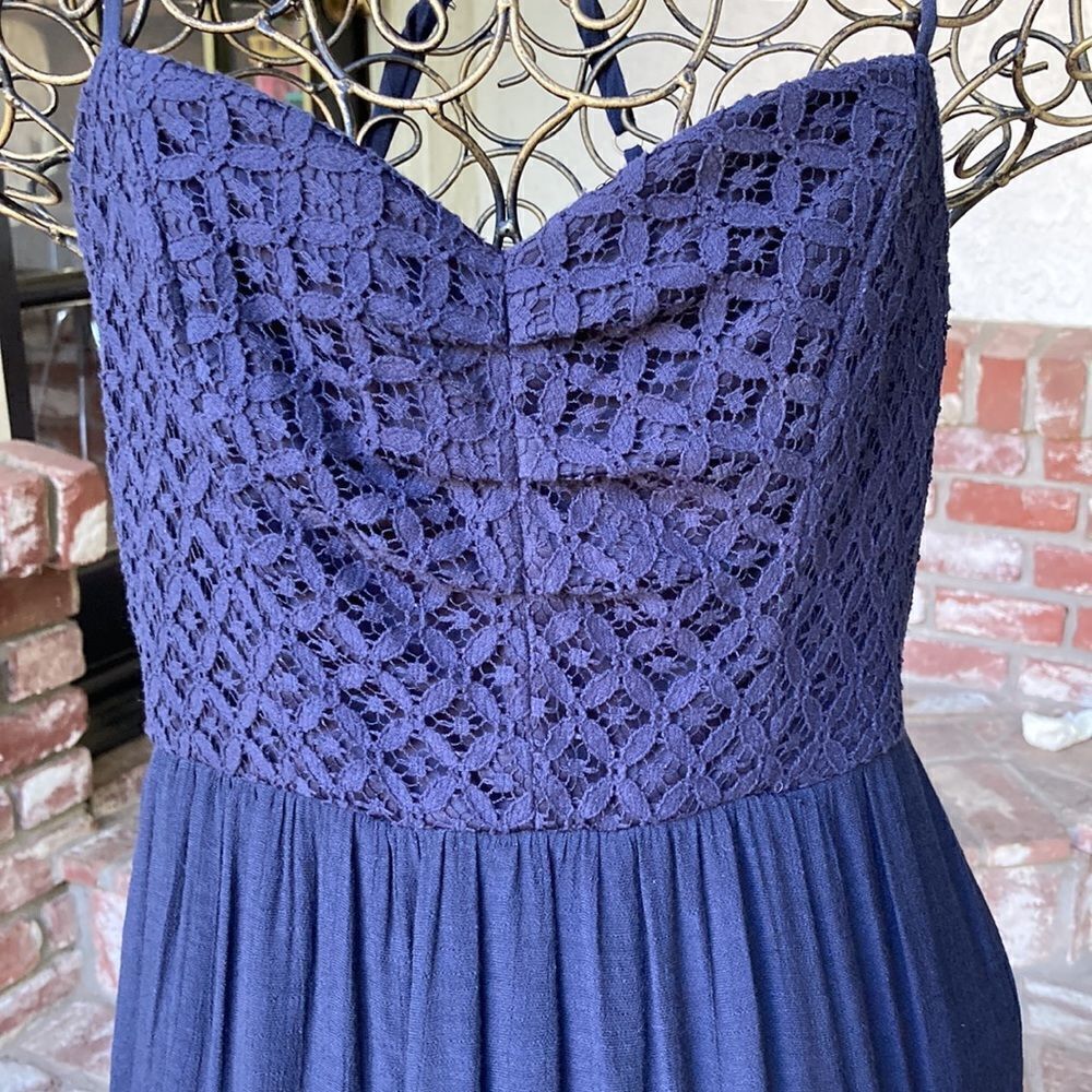 Speechless Lace Top Blue Maxi Dress Size M